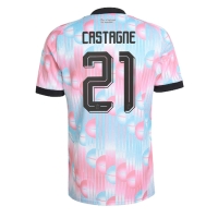 Camiseta Bélgica Timothy Castagne #21 Segunda Equipación Replica Mundial 2026 mangas cortas